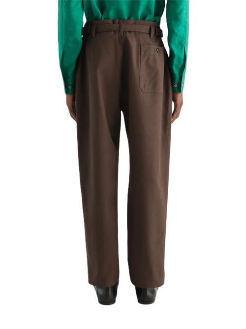 Tapered pants in heavy cotton twill Lemaire | PA1342LF1452BR489 CHOCOLATE